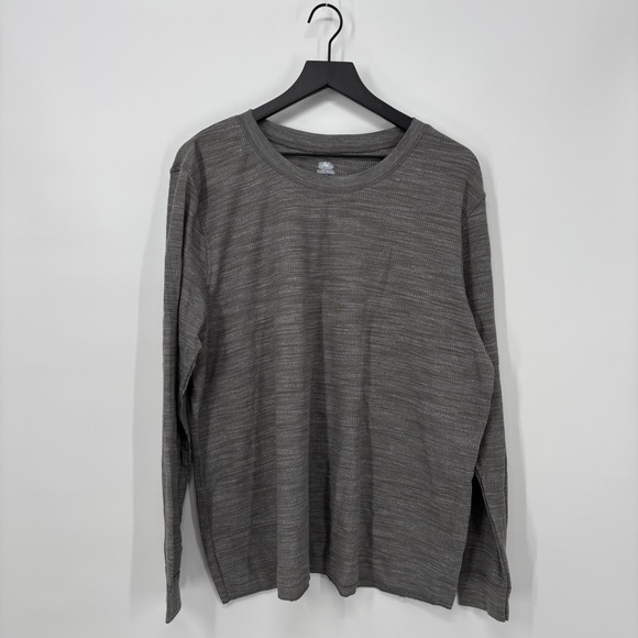 Fruit of the Loom Other - Fruit of the Loom Mens XXXL 3XG Long Sleeve Gray Thermal Knit Crewneck Shirt